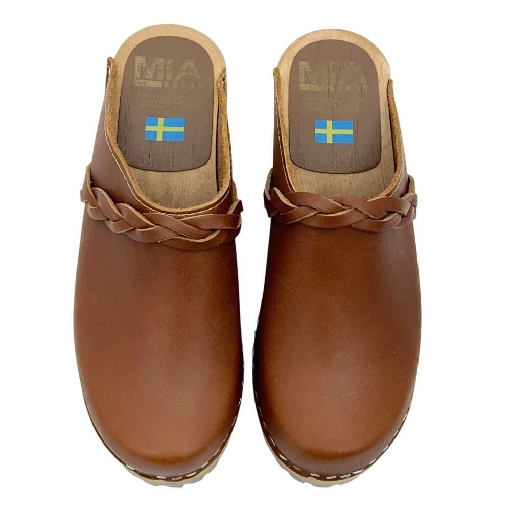 Mia Elsa Swedish Clog Mules Brown Leather 36 6 - Picture 4 of 8